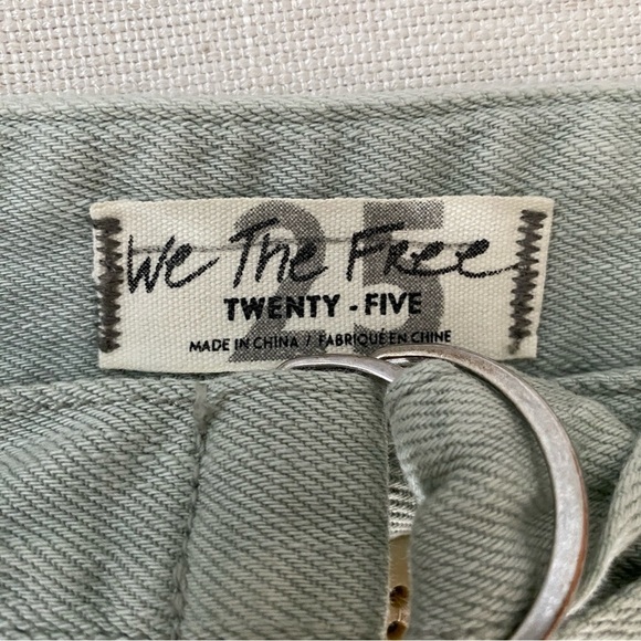 FREE PEOPLE We The Free Light Green Paloma Slouch Barrel Jeans 25 - Picture 8 of 13